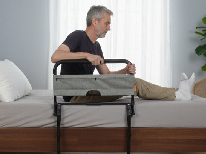 Standing Foldable Bedrail - Ground Support Design